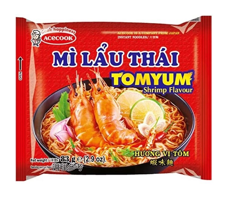 Noodles istantanei gusto Tom Yum Shrimp - Acecook 83g. x 3 pz.